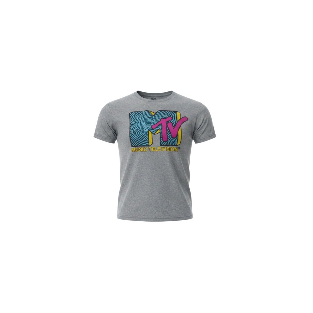 MTV Graphic T-Shirt Mens Medium Gray Retro Logo Music Television Tee